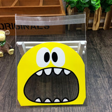 Load image into Gallery viewer, 50Pcs Cute Big Teech Mouth Monster Plastic Bag Wedding Birthday Cookie Candy Gift Packaging Bags OPP Self Adhesive Party Favors