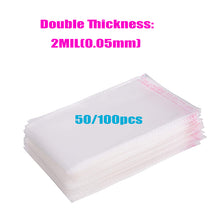 Load image into Gallery viewer, 100/50pcs Clear Self adhesive Bag Thick Cello Cellophane Self Sealing Small Plastic OPP Bags Candy Cookie Package storage Bag