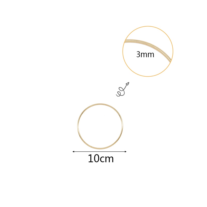 1Pcs 10-40cm Iron Gold Metal Ring Portable Garland Baby Shower Wedding Bride Flowers Wreath Handmade Flowers Catcher Hoop Decor