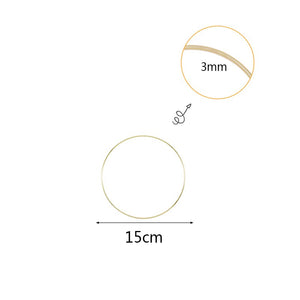 1Pcs 10-40cm Iron Gold Metal Ring Portable Garland Baby Shower Wedding Bride Flowers Wreath Handmade Flowers Catcher Hoop Decor