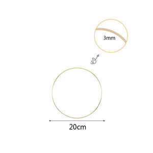 1Pcs 10-40cm Iron Gold Metal Ring Portable Garland Baby Shower Wedding Bride Flowers Wreath Handmade Flowers Catcher Hoop Decor