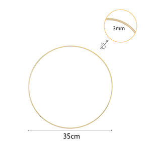 1Pcs 10-40cm Iron Gold Metal Ring Portable Garland Baby Shower Wedding Bride Flowers Wreath Handmade Flowers Catcher Hoop Decor